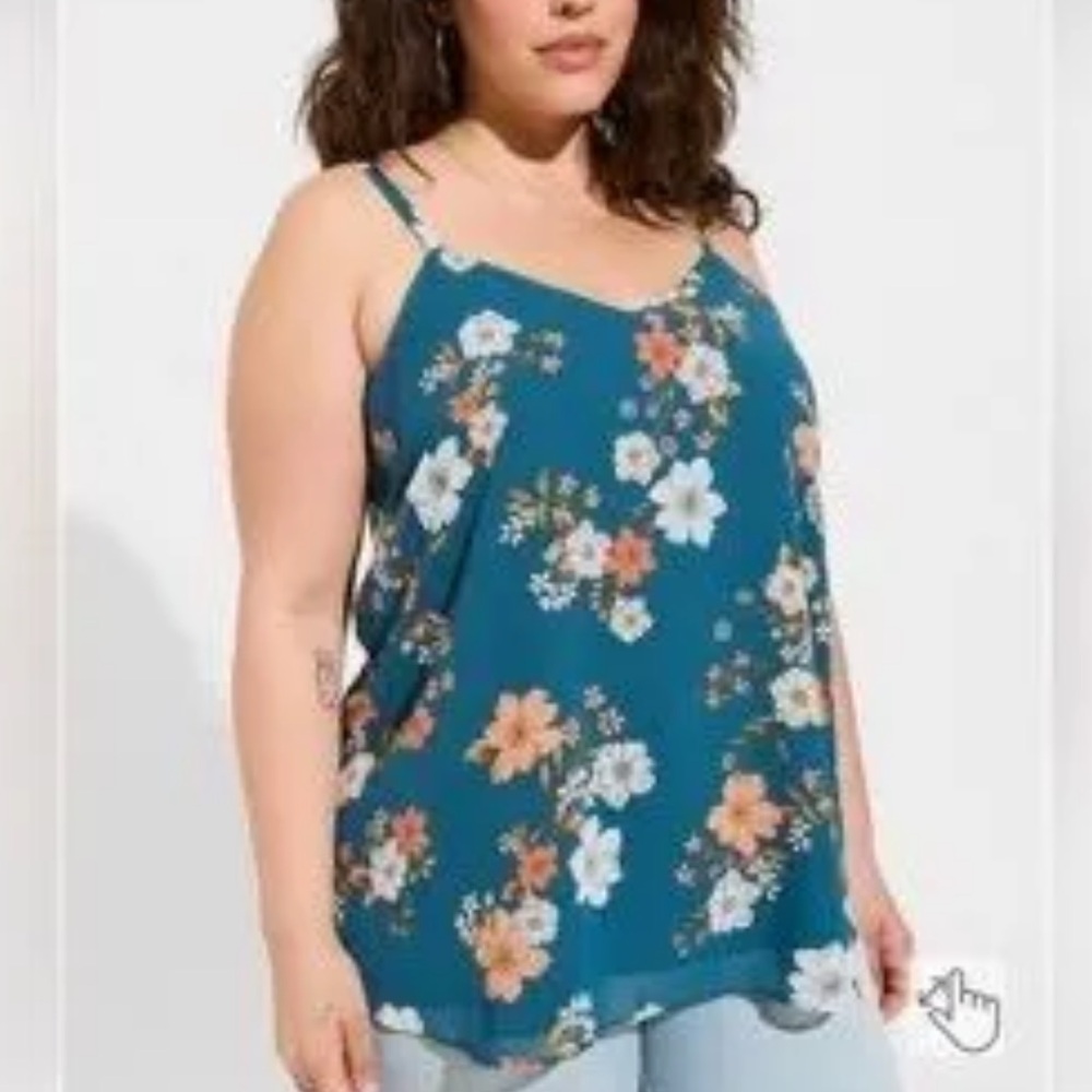 TORRID - Semi sheer Floral Camisole Sz 2 (2x)